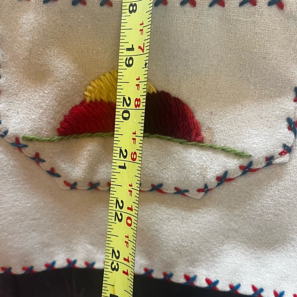 1940s Hand Embroidered Tourist Souvenir Festival Mexican Folk Wool Felt Jacket M - Picture 10 of 11